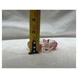 Cranberry and Clear Glass Floral Ashtray