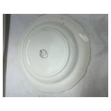 California Village Scene Christmas Plate with Gold Trim