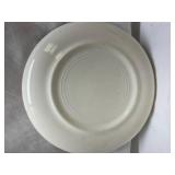 Green Transferware Plate with Country Scene