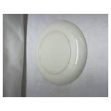 Green Transferware Plate with Country Scene