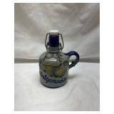 German Stoneware Flip-Top Bottle with Blue Accents