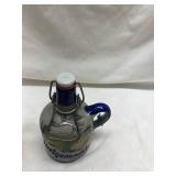 German Stoneware Flip-Top Bottle with Blue Accents