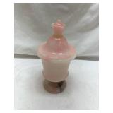Pink Glass Covered Candy Dish