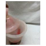 Pink Glass Covered Candy Dish