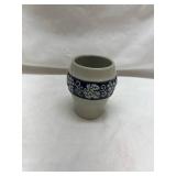 German Stoneware Shot Glass with Floral Band