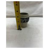German Stoneware Shot Glass with Floral Band