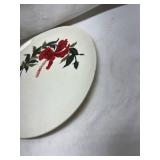 Crooksville Java-Lure Red Hibiscus Dinner Plate