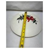 Crooksville Java-Lure Red Hibiscus Dinner Plate