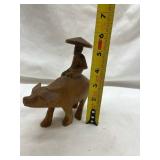 Hand Carved Wooden Asian Water Buffalo Figurine