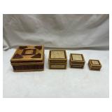 Handcrafted Bamboo Storage Box Set