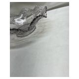 Pressed Glass Serving Bowl with Floral Pattern