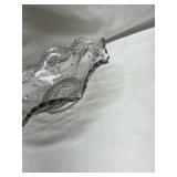 Pressed Glass Serving Bowl with Floral Pattern