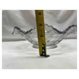 Pressed Glass Serving Bowl with Floral Pattern