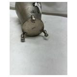 Japanese Style Pewter Vase with Crane Design