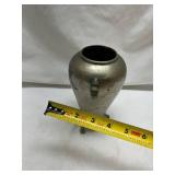Japanese Style Pewter Vase with Crane Design