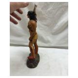 Native American Warrior Figurine with Fish