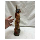 Native American Warrior Figurine with Fish