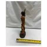 Native American Warrior Figurine with Fish