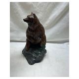 Brown Bear Figurine on Rock Base