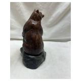 Brown Bear Figurine on Rock Base