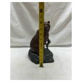 Brown Bear Figurine on Rock Base