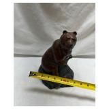 Brown Bear Figurine on Rock Base