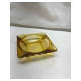 Amber Glass Square Ashtray