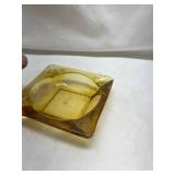 Amber Glass Square Ashtray
