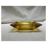 Amber Glass Square Ashtray