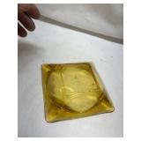 Amber Glass Square Ashtray