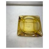 Amber Glass Square Ashtray