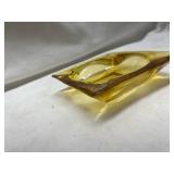 Amber Glass Square Ashtray