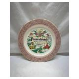 Pennsylvania State Souvenir Plate by Homer Laughlin