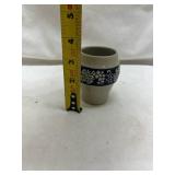 German Stoneware Shot Glass with Grape Design