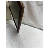 Early 1900s Carved Wood Picture Frame with Black and White Photograph