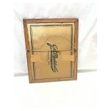 Early 1900s Carved Wood Picture Frame with Black and White Photograph