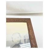 Early 1900s Carved Wood Picture Frame with Black and White Photograph