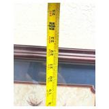 Framed Floral Art Print with Blue Matting