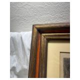 Framed Pencil Drawing of Mother and Child