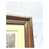 Framed Pencil Drawing of Mother and Child