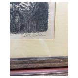 Framed Pencil Drawing of Mother and Child