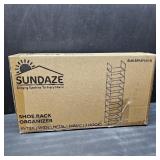 Sundaze Shoe Rack - 10 Tier Tall Shoe Rack for Closet, Sturdy Stackable Shoe Organizer for Closet, Bedroom, Entryway, Garage, Non Woven Fabric Shelf, Black, Holds 20-30 Pairs