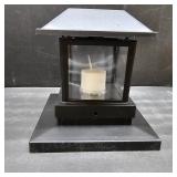 4 Pack Solar Post Lights Outdoor with 3D Flickering Candle Wick, Solar Post Cap Lights IP67 Waterproof, Warm LED Lighting Decor for Fence Deck Mailbox Yard Porch, Fit 4x4, 5x5 or 6x6 Vinyl/Wooden Post