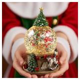LOVE FOR YOU Gift Wrapped Lighted Christmas Tree Snow Globe Music Box Santa Claus Walnut Soldier Rocking Horse Dog Teddy Bear Train Festival Xmas Indoor Home Decoration Ornament Holiday Party Gifts