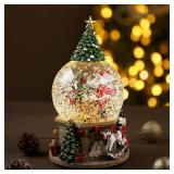 LOVE FOR YOU Gift Wrapped Lighted Christmas Tree Snow Globe Music Box Santa Claus Walnut Soldier Rocking Horse Dog Teddy Bear Train Festival Xmas Indoor Home Decoration Ornament Holiday Party Gifts