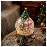 LOVE FOR YOU Gift Wrapped Lighted Christmas Tree Snow Globe Music Box Santa Claus Walnut Soldier Rocking Horse Dog Teddy Bear Train Festival Xmas Indoor Home Decoration Ornament Holiday Party Gifts