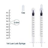 1mL Luer Lock Syringes Without Needle, Syringe for Liquid, Syringe for Science Labs, Feeding, Liquid Measurement, Pack of 12