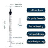 1mL Luer Lock Syringes Without Needle, Syringe for Liquid, Syringe for Science Labs, Feeding, Liquid Measurement, Pack of 12