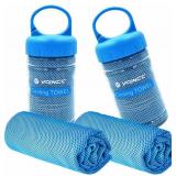 YQXCC Cooling Towel | 2 Pack 47"x12" | Ice Cool for Neck | Soft Breathable Microfiber Chilly | for Yoga, Golf, Gym, Camping, Running, Workout & More Activities