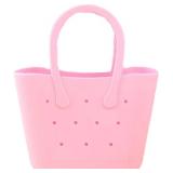 Mini Beach Bag Waterproof Washable Tip Proof Durable Open Tote Bag Tote for Beach, Pool, Boat, Sports Tote Bags Luggage (Pink)